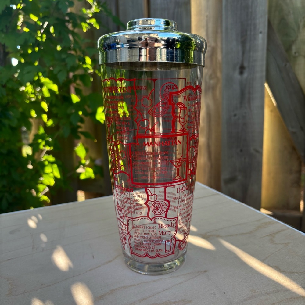 Vintage Irwinware Made In USA Barware Drink Shaker Glass